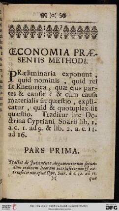 Oeconomia Praesentis Methodi