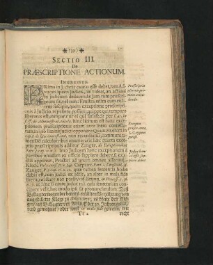Sectio III. De Praescriptione Actionum.
