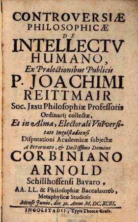 Controversiae philos. de intellectu humano