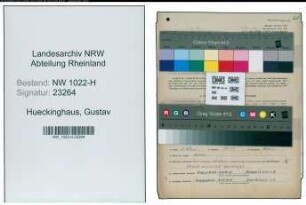 Entnazifizierung Gustav Hueckinghaus , geb. 26.09.1894 (Metzgermeister)