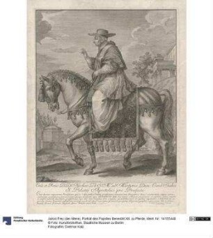Porträt des Papstes Benedikt XIII. zu Pferde