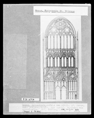 Meaux, Kathedrale Saint-Étienne: Aufriss des nördlichen Querschiffs