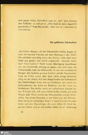 Der gefälschte Schulaufsatz