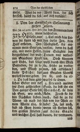 8. Von der christlichen Gesinnung gegen Jesum.