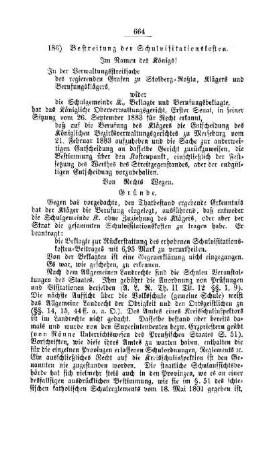 Bestreitung der Schulvisitationskosten : [V. Volksschulwesen]