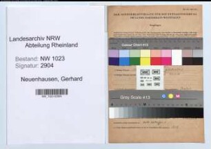 Entnazifizierung Gerhard Neuenhausen , geb. 02.09.1902 (Arbeiter)