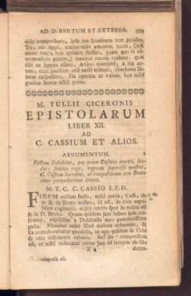 Liber XII. Ad C. Cassium Et Alios