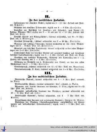 II. In der juristischen Fakultät.