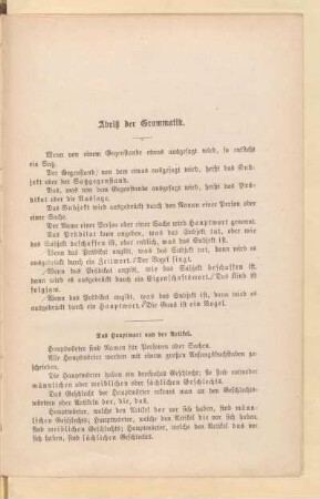 Abriß der Grammatik