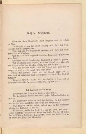 Abriß der Grammatik