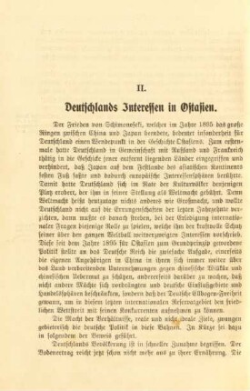 II. Deutschlands Interessen in Ostasien
