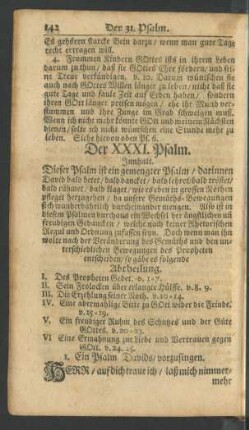 Der XXXI. Psalm - Der XL. Psalm