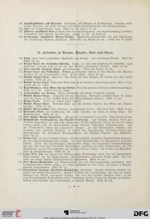 II. Arbeiten in Bronze, Kupfer, Zinn und Eisen (109-169)