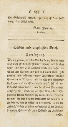 Sieben und dreyßigster Brief. Fortsetzung.