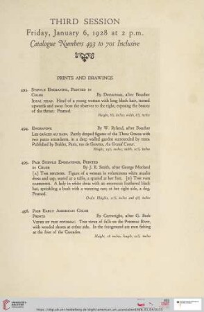 Third session. Friday, January 6, 1928 at 2 p.m. (Nr. 493 - 701)
