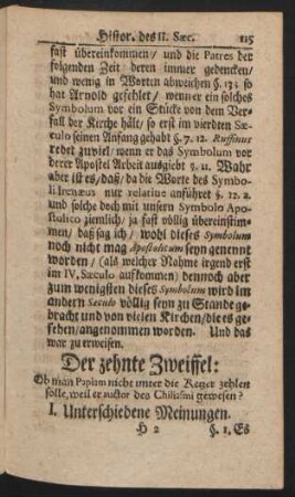 Der zehnte Zweiffel: