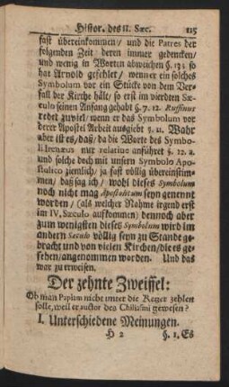 Der zehnte Zweiffel: