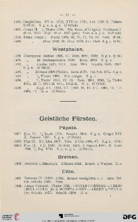 Geistliche Fürsten (Nr. 1497-2162)