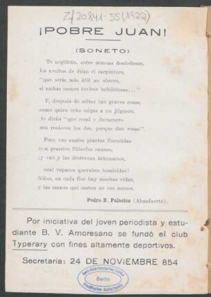 ¡Pobre Juan! - (Soneto)