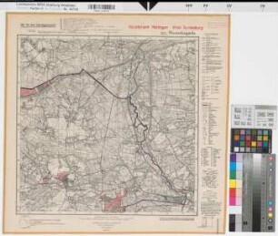 Katasteramt Mettingen  Kreis Tecklenburg, Meßtischblatt Westerkappeln 3613, Farbige Einzeichnung mit Namensliste