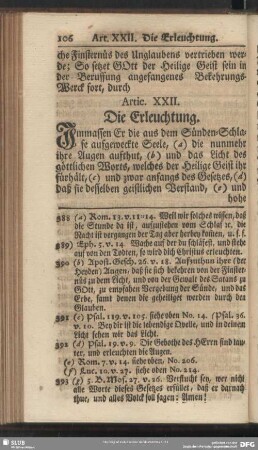 Artic. XXII. Die Erleuchtung