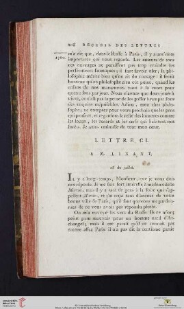 (Lettre CI - CX)