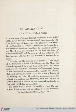 Chapter XIII: The Pistoia Altar-Piece
