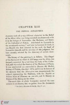 Chapter XIII: The Pistoia Altar-Piece
