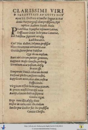CLARISSIMI VIRI D. SEBASTIANI AVGVSTI NOVtzeni ...