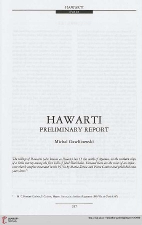 10: Hawarti : preliminary report