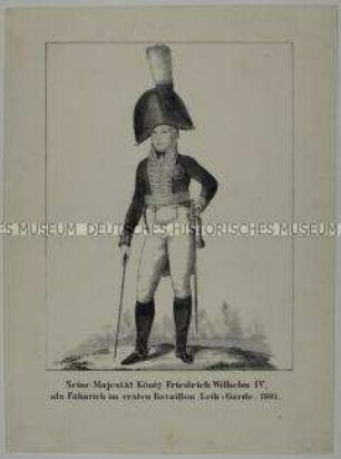Ganzfiguriges Bildnis des Kronprinzen Friedrich Wilhelm in Uniform