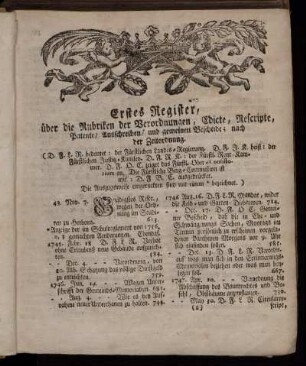 (Erstes, zweites und drittes) Register