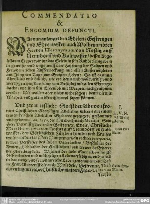 Lebenslauf : Commendatio & Encomium Defuncti