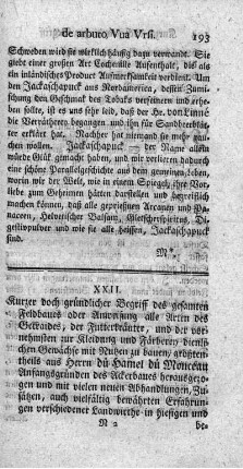 XXII. Kurzer doch gründlicher Begriff des gesamten Feldbaues.