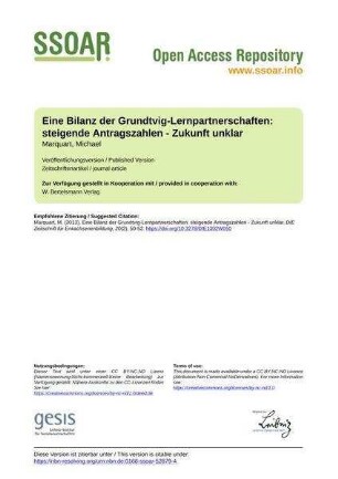 Eine Bilanz der Grundtvig-Lernpartnerschaften: steigende Antragszahlen - Zukunft unklar