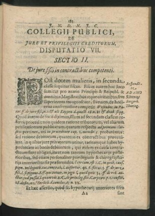 Disputatio VII. Respondente Adamo Köttnitz
