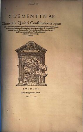 Clementinae Clementis Quinti constitutiones, quas Clementinas vocant