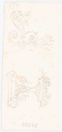 Ornamente (Deckenentwürfe?): Zwei Detailskizzen