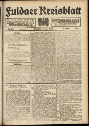 Ausgabe vom Dienstag, den 23. April 1912.