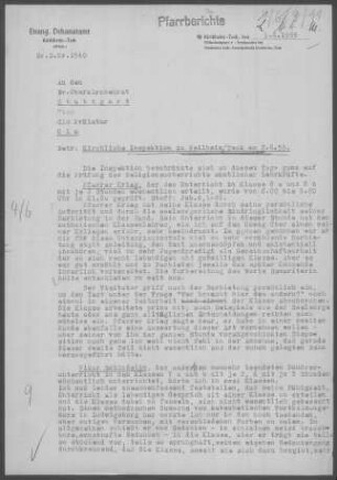 Weilheim/Teck: Inspektionsbericht 1955