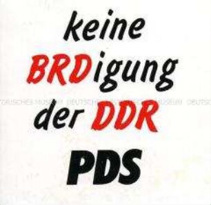 Aufkleber der PDS zur Volkskammerwahl 1990