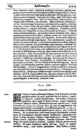 Cap. XXX. De Animalium Lumbricis