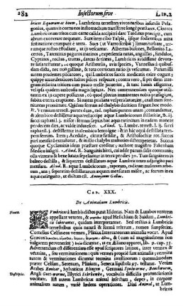 Cap. XXX. De Animalium Lumbricis