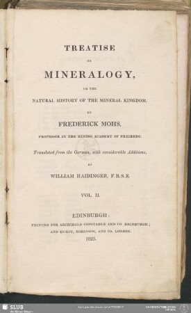 2: Treatise On Mineralogy, Or The Natural History Of The Mineral Kingdom