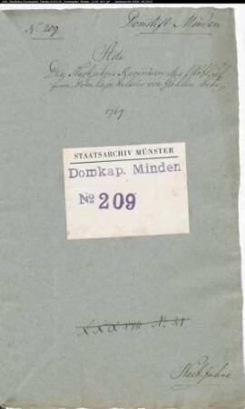Rechnungen über die Einkünfte des Nachjahrs des + Domkapitulars von Galen zum Ermelinghof
