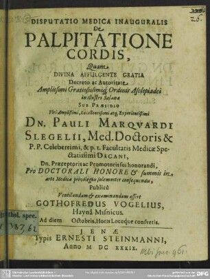 De palpitatione cordis