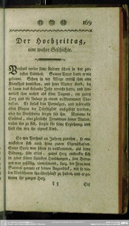 [VII.] Der Hochzeittag, eine wahre Geschichte