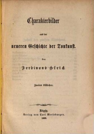 Charakterbilder aus der neueren Geschichte der Tonkunst, 2