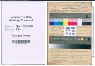 Entnazifizierung Heinz Kuepper , geb. 03.11.1913 (Bahnsekretaer)