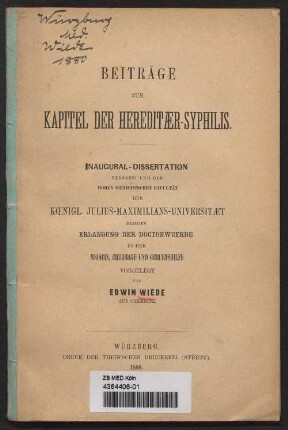 Beiträge zum Kapitel der Hereditær-Syphilis